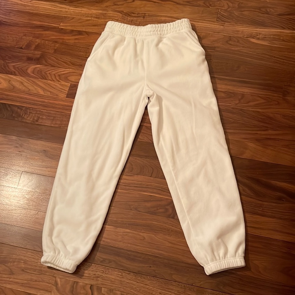 Ardene soft white fleece sweatpants